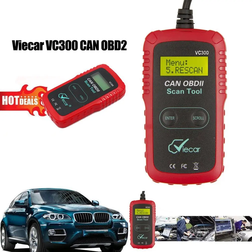 Scanner Diagnostic Code Reader Reliable VC 300 OBD2 OBDII Car Diagnostic Tool