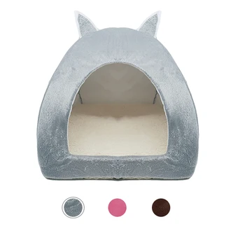 

Pet Cat Bed Indoor Kitten House Warm Small for cats Dogs Nest Collapsible Cat Cave Sleeping Plush Mats Soft Cat House