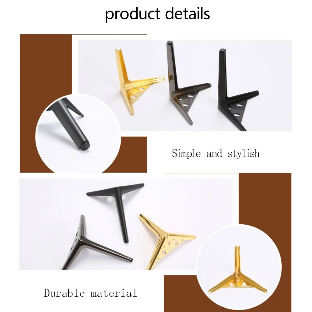 4pcs Metal Furniture Legs for Coffee Table Feet 12/15/18cm Light Luxury TV Cabinet Sofa Chair Hardware for Furniture Legs Foot