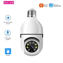 Tuya – caméra sans fil WIFI Blub 2MP 1080P, détection de mouvement, Pan Tilt, sécurité domestique, boutique, bébé Montior, Audio bidirectionnel, infrarouge 