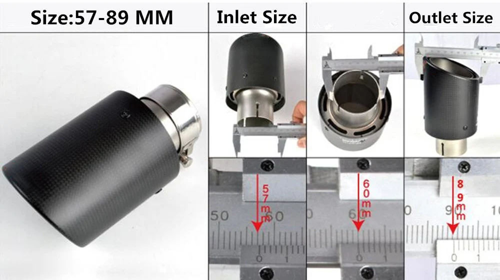 76 мм выход в MULTI-INLET Размер АК матовое углеродное волокно выхлопные наконечники из нержавеющей стали автомобиля модифид Глушитель Трубы