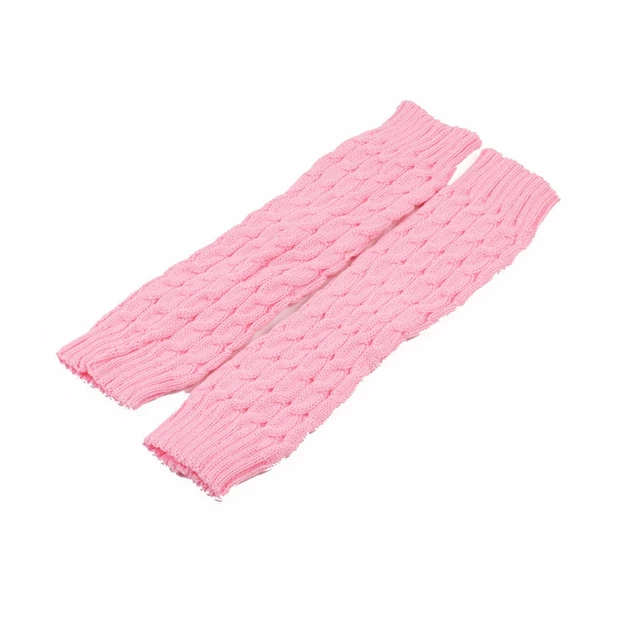 Japanese Lolita Leg Warmers Women Winter Thicken Knit Loose Style Lady Knee Stockings Leggings Warm Boots Punk Girl Long Socks Pink