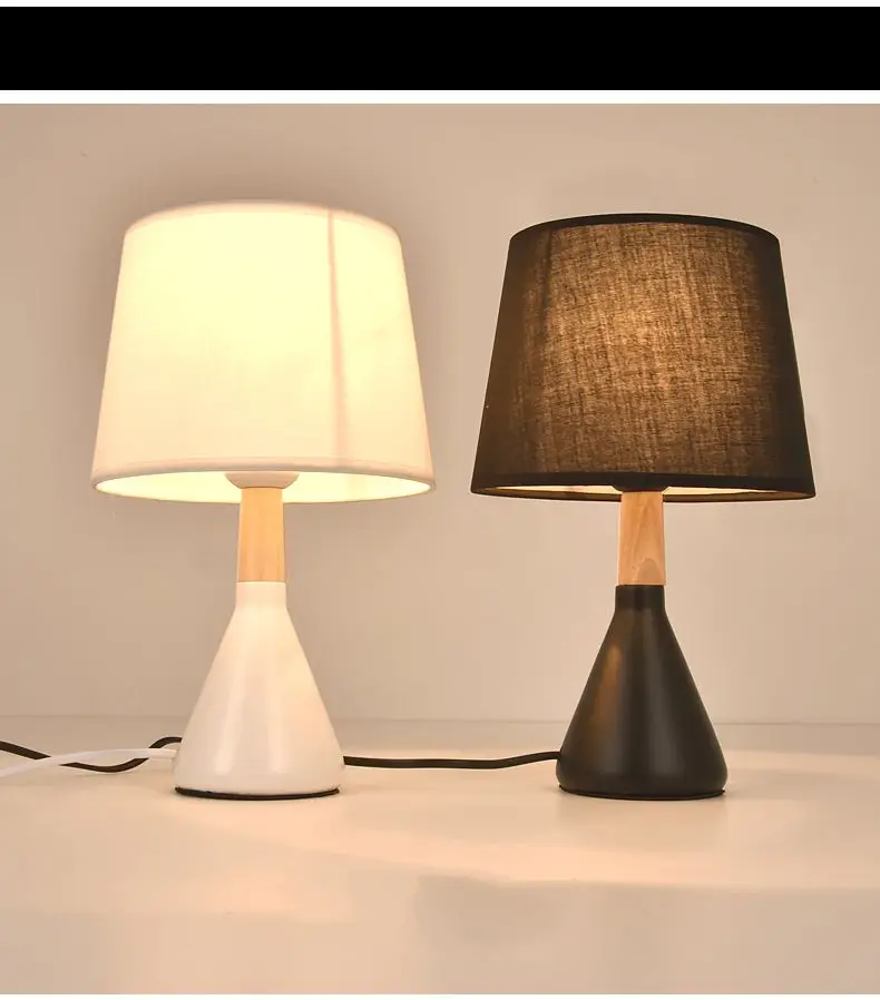 Скандинавское искусство, украшение дома, настольная лампа, тканевый абажур, деревянный светодиодный светильник, современные настольные лампы для гостиной, прикроватная лампа