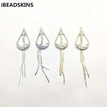 

New arrival! 73x16mm 30pcs Zircon with chain charm/Connectors Connectors for Necklace,Earrings parts,hand Made Jewelry DIY