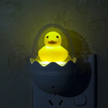

Led Night Light 110V 220V Yellow Duck Eu Plug Socket Wall Lamp with Remote Control Cartoon Creative Gift for Children