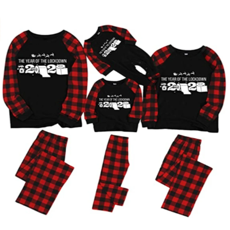 

Christmas Family Matching Pajamas Sets Long Sleeve T-Shirt And Long Pants PJS Family Set Sleepwear for Kids Men Women