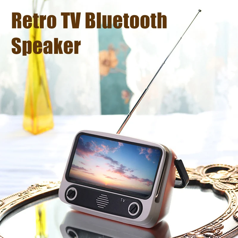 

Retro Bluetooth Speaker Portable Phone Holder Radio Plug Card Stereo Equipment SD998