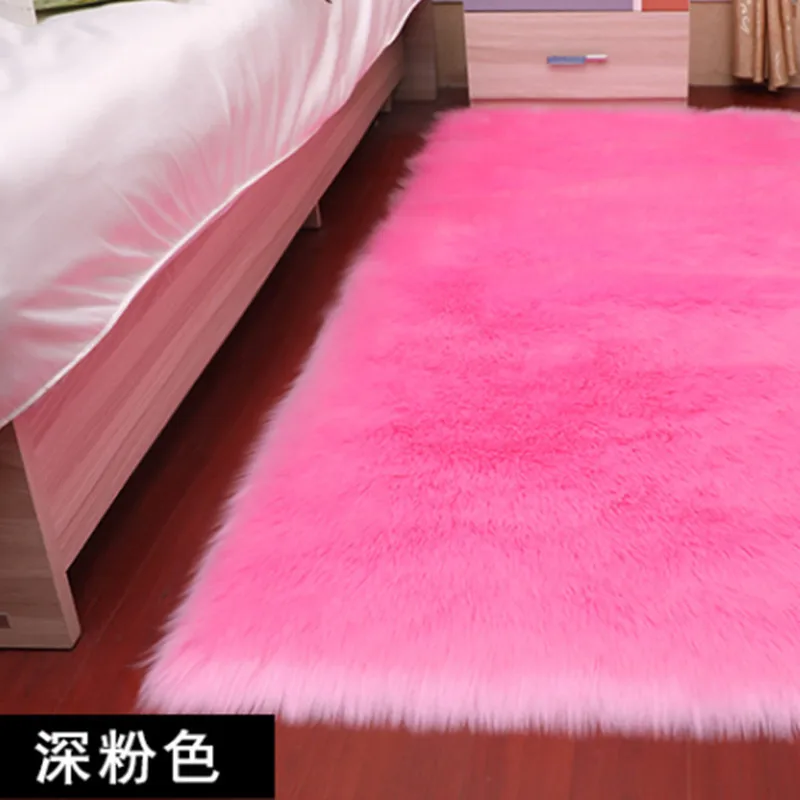 Rose Pink Меховой ковер Sholisa для гостиной, ковер Carpert для спальни Carpert из овчины, 6 см, ворс для гостиной, украшение для дома - Цвет: Rose Pink