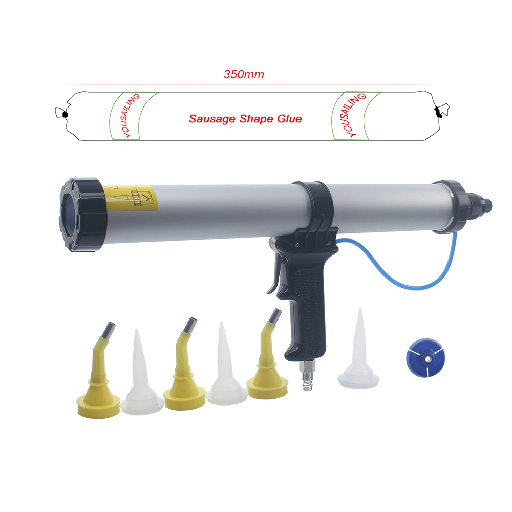 none caulking nozzles prevents nozzle sealant 10 5cm 4 13in 4 5cm 1 77in caulk caulking nozzle construction tool none YOUSAILING 15 Inches 600ml Sausage Pneumatic Caulking Gun Silicone Sealant Gun Air Rubber Gun Caulk Applicator Tool