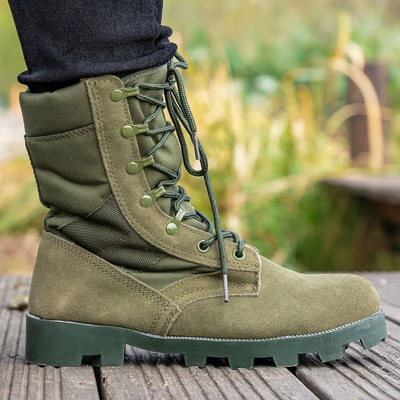 Botas militares de combate para hombre, calzado táctico, color verde, talla 38 para verano e invierno|Botas básicas| - AliExpress