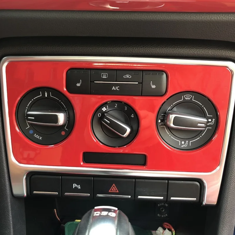 Red Car Interior Styling A/C Window Control Panel Cover Shift Knob Gear Panel Moulding Trim for Volkswagen Beetle 2013