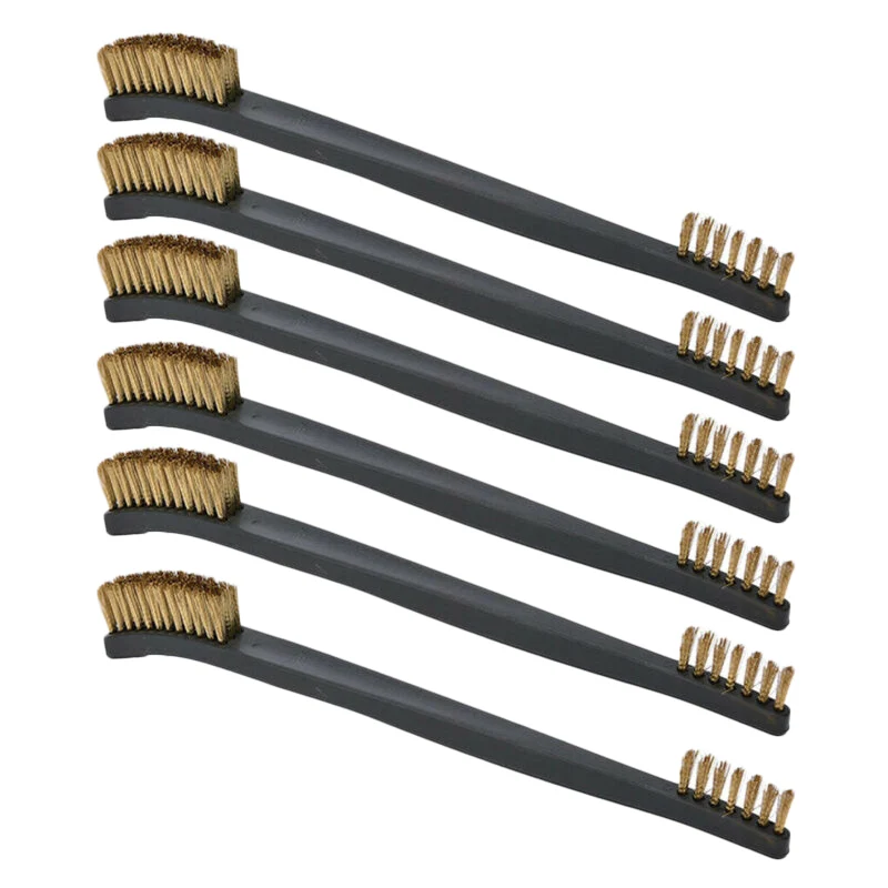 6*Stainless Steel Wire Brushes+6*Brass Wire Brushes 7inch Wire Double-head Brush Mini Steel Brass Paint Rust Remover Removal