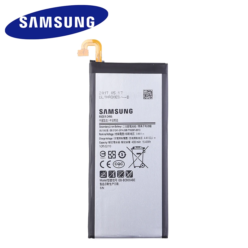 Запасной аккумулятор samsung EB-BC900ABE для samsung Galaxy C9 Pro SM-C9000 C9008 C900F C900Y Аккумулятор для телефона 4000 мАч