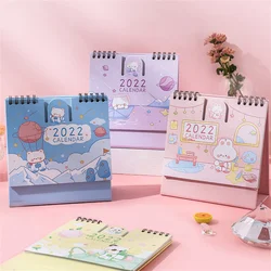 Petit calendrier de bureau Portable, dessin animé mignon Kawaii, 4 Styles, planificateur de Table, fournitures de papeterie scolaires, 2022 