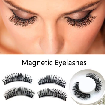 

4 Pcs/1 Pair Reusable 3D Magnetic False Eyelashes Natural Eyelashes Extension Handmade natural false magnant eyelashes with box