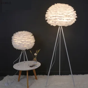 

Modern Feather Floor Lamp Led Standing Lamp for Living Room Bedroom Nordic Home Decor Floor Light Fixtures Wedding Luminaire E27