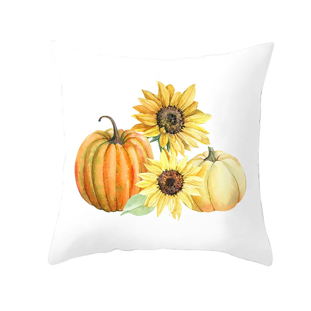 Осенний Чехол-Подушка с рисунком тыквы, декоративные подушки, чехол для диванная подушка для сидения, 45x45 см, домашний декор - Цвет: B