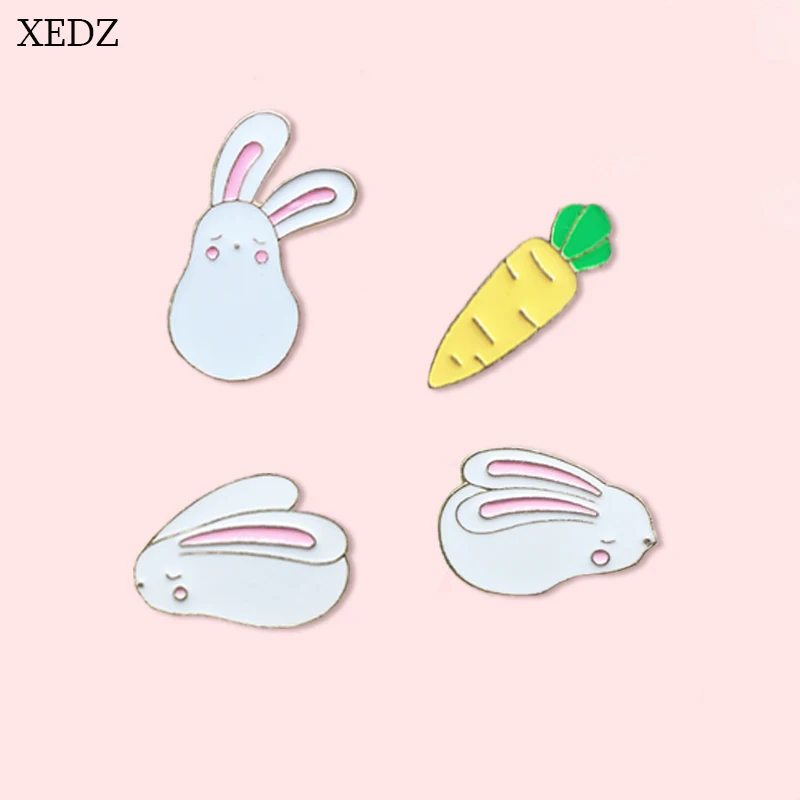 Новая Милая Белая брошь XEDZ в виде кролика модная мультяшного животного лицевой