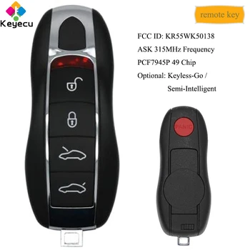 

KEYECU Smart Remote Control Car Key With 4+1 5 Button ASK 315MHz PCF7945P 49 Chip - FOB for Porsche Panamera FCC ID: KR55WK50138