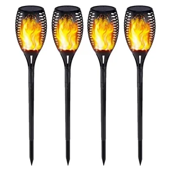 

4pcs Waterproof Flickering Flame Solar Torch Light Garden Lamp Outdoor Landscape Decoration Garden Lawn Light