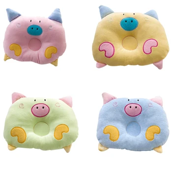 

2019 New Cartoon Pig Shape Velvet Pillow Sleep Head Positioner Anti-rollover Cushion for Baby Infant Newborn Toddler