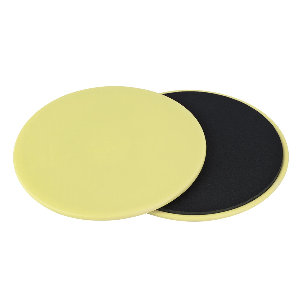 2 шт. скользящие диски ползунок фитнес-диск Упражнение скользящая пластина для йоги Тренажерный зал брюшное ядро тренировочное оборудование - Цвет: Цвет: желтый