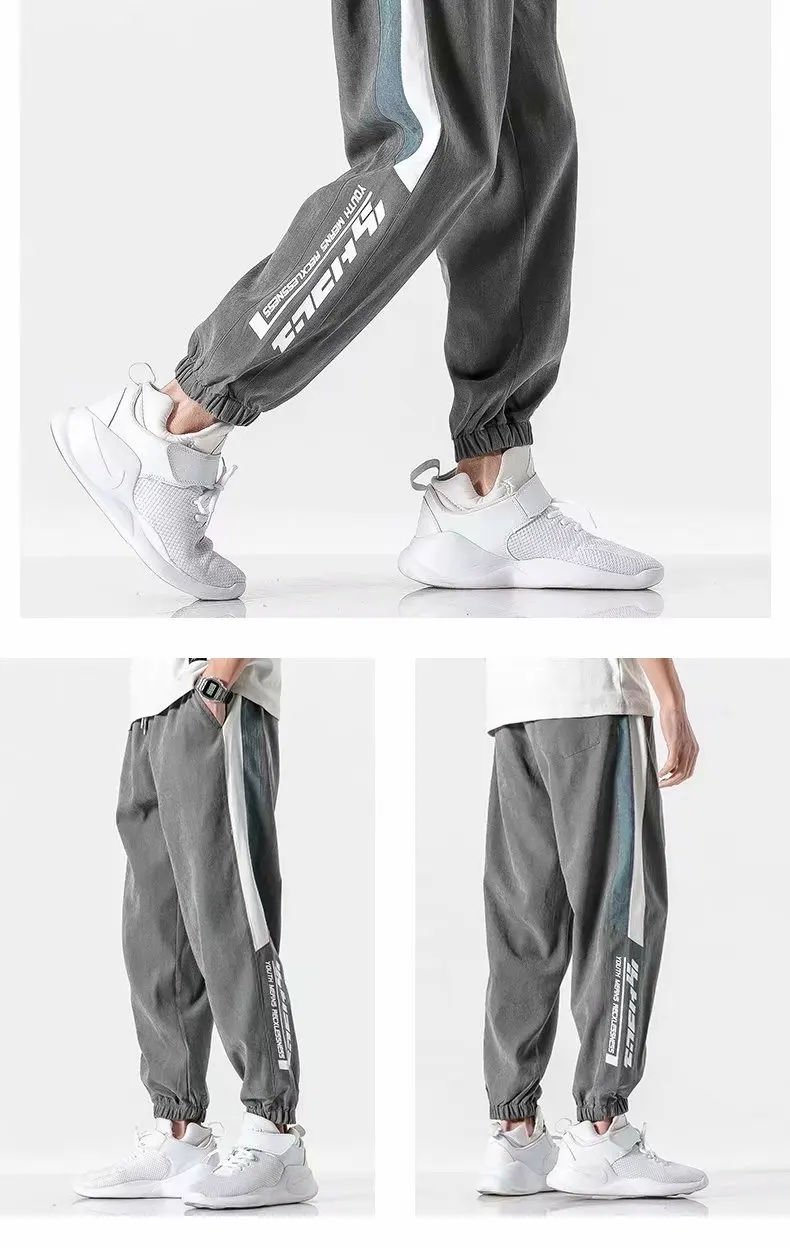 New European and American sports  trendy loose casual high-street fashion pants plus cashmere men's trousers