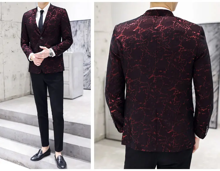 FourSeasons New Large Size Breathable Contrast Color Casual Fashion Business Suit Gentleman British Style Comfortable Men Blazer