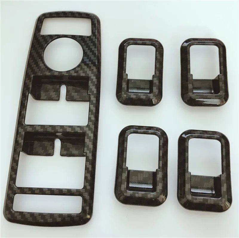 Suitable for Mercedes Glass Height Adjustable Button Frame ABS Carbon Fiber Pattern