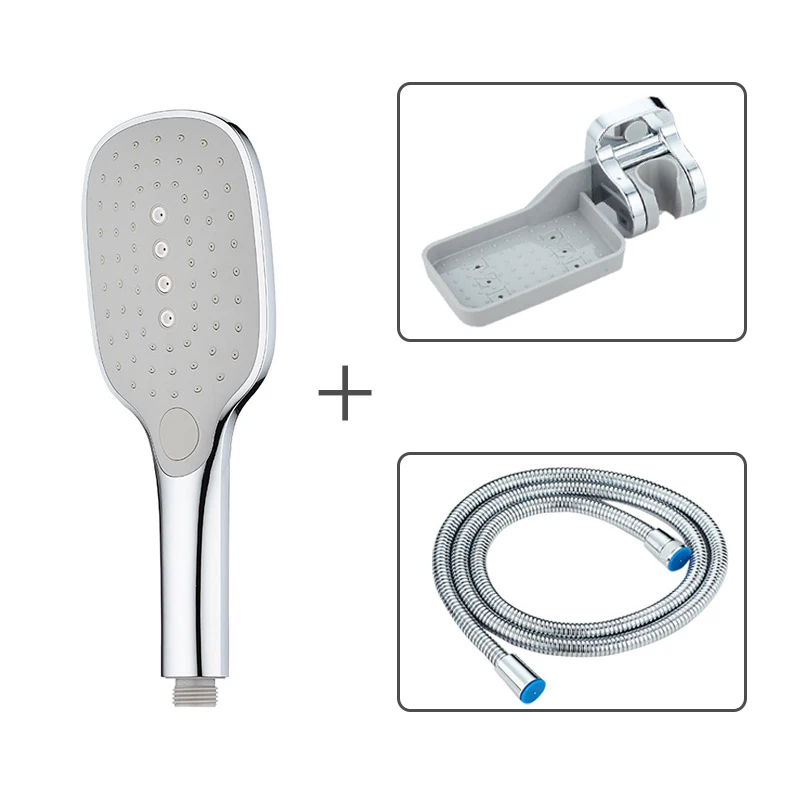 Shower Set 2 Настенный набор для душа в ванной 3 режима ручной Душ высокого давления ABS Массажный душевой шланг опрыскиватель держатель душевой набор - Цвет: Shower Set 2