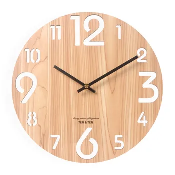 

Vintage Wood Wall Clock Modern Design Wooden Metal Pointer Number Hanging Horloge Living Room Home Decor Watch Teenage Bedroom