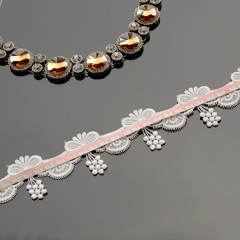 1 metre Vintage Butterfly Lace Embroidered Lace Edge Trim Ribbon Applique DIY Sewing Craft Crochet Fabric Edging Trimmings Dress