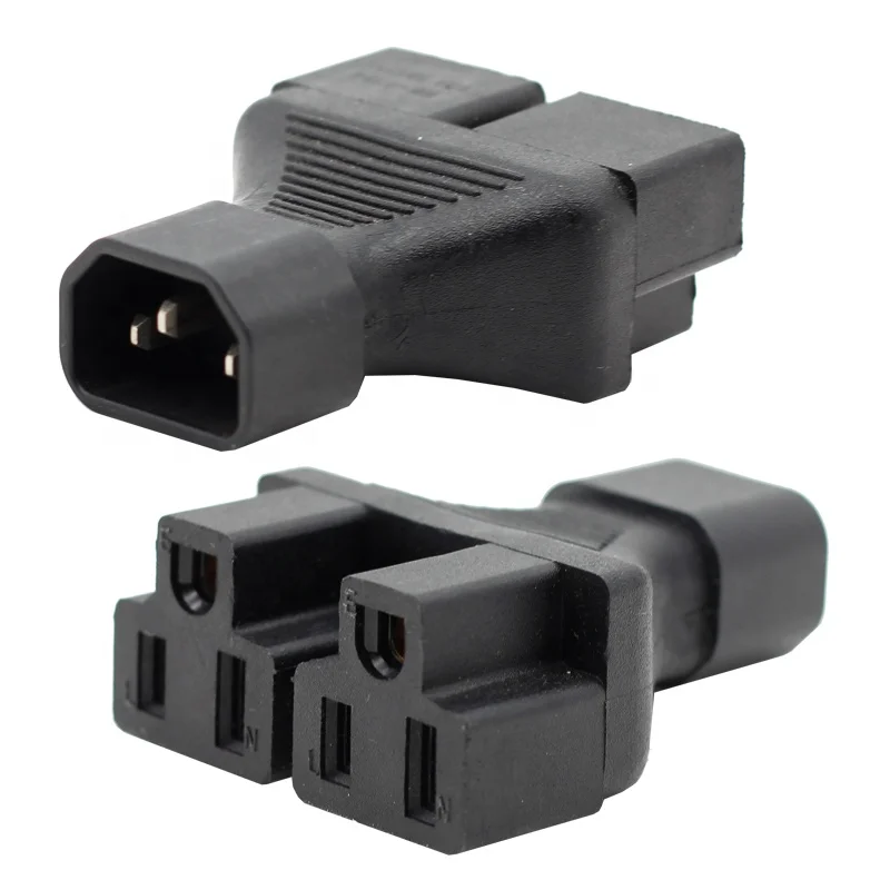 

C14 TO NEMA 5-15R AC Power Adapter Y Spliter Wire Connector Converter Socket Conversion Plug