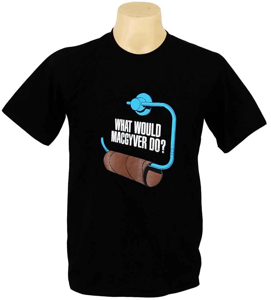 Funny How MACGYVER Do T.V. Movie Stencil Man T-shirt Sz L |