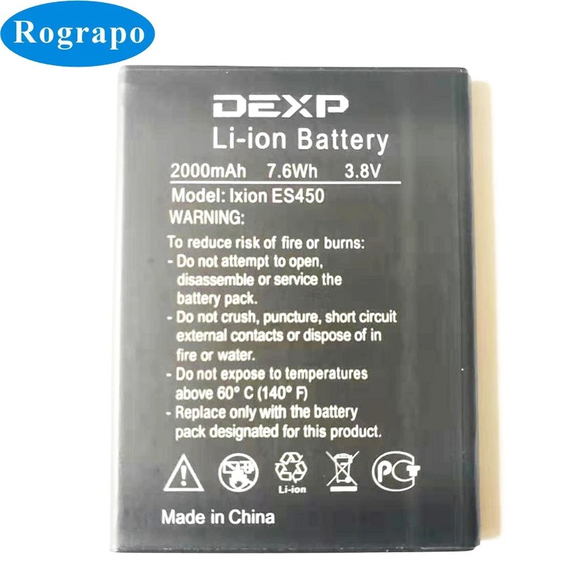 

New 2000mAh Replacement Battery For DEXP IXION ES450 ASTRA Mobile Phone Bateria Batteries+gift