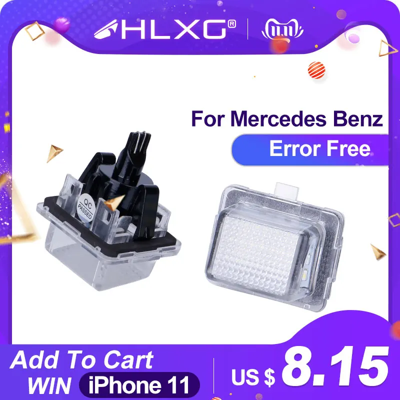 Hlxg 1 пара для Mercedes светодиодный светильник номерного знака комплект W204 W212 W216 W221 S212
