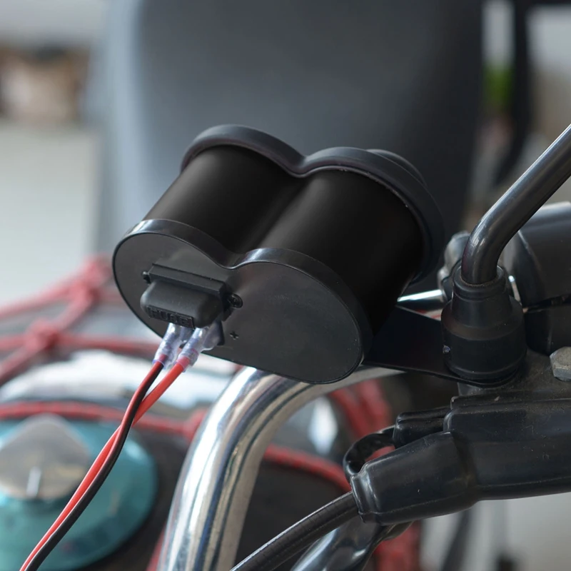 

Motorcycle USB Charger Phone 12V/24V Cigar Lighter Socket Dual USB QC 3.0 Motorcycle Cigarette Lighter Socket Charger LED Voltme