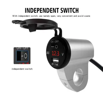 

Metal Motorcycle 12V SAE To USB Charger with Voltmeter Switch for CellPhone GPS Navigation