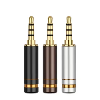 

Hifi Headphone Jack 3.5MM Male 4 Pole Audio Connector Copper Gold Earphone Adapter 6.0mm Diameter Audio Plugs DIY Adapter