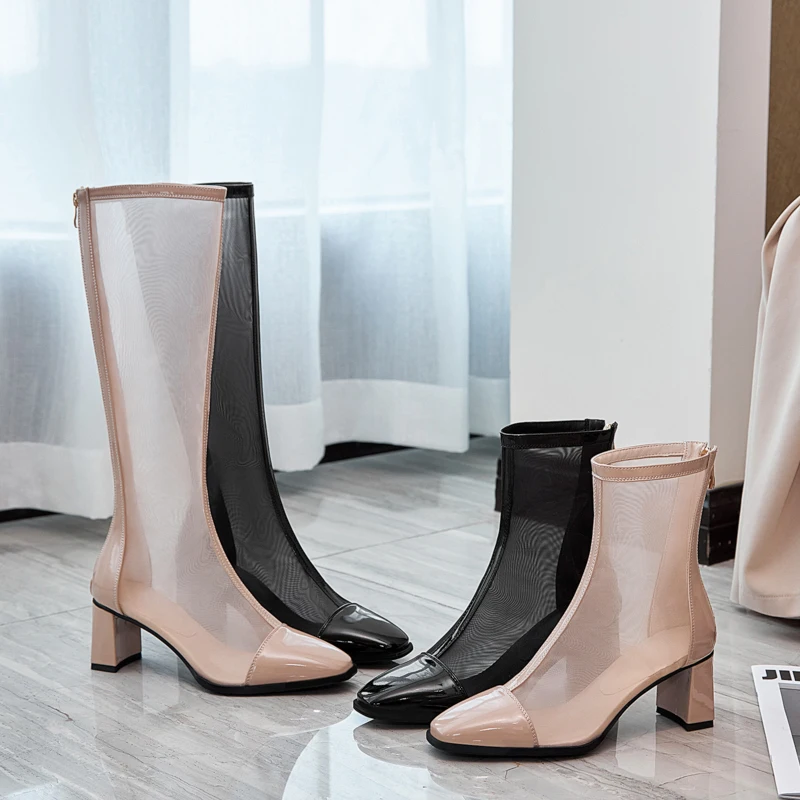 

women sandals 2021 Mesh high heels dress shoes for women plus size women shoes 44 45 46