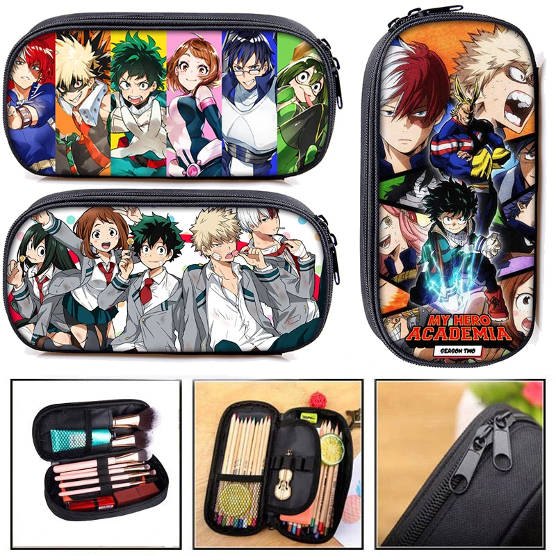 Estuche de lápices de dibujos animados de My Hero Academia, estuche escolar  de papelería, Boku No Hero Academia|Bolsas y estuches de cosméticos| -  AliExpress