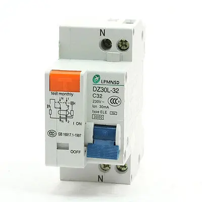 

DZ30L-32 1 Phase 3000A Overload ELE Circuit Breaker 230V 32A