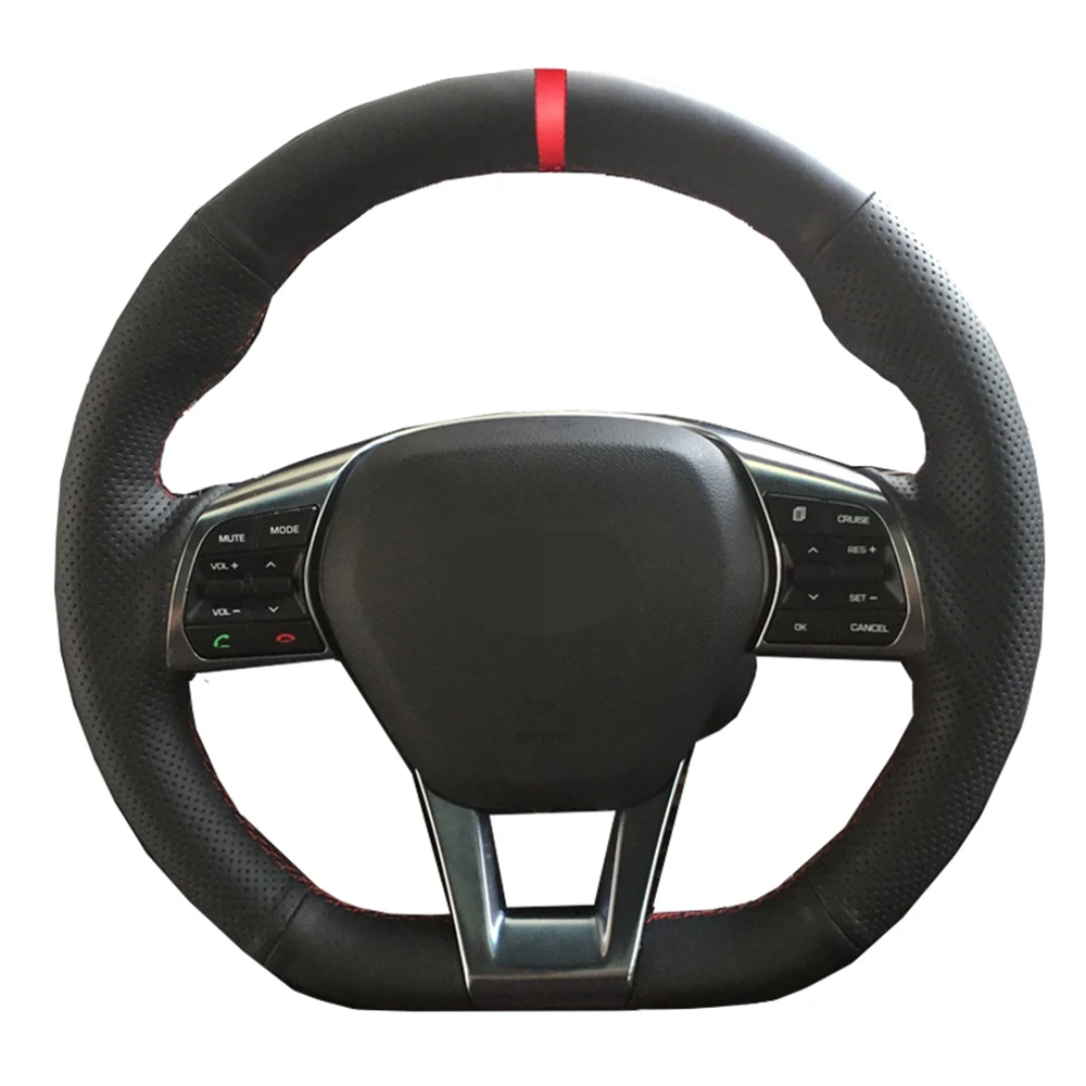 Черный чехол рулевого колеса автомобиля Volant оплетка из искусственной кожи для