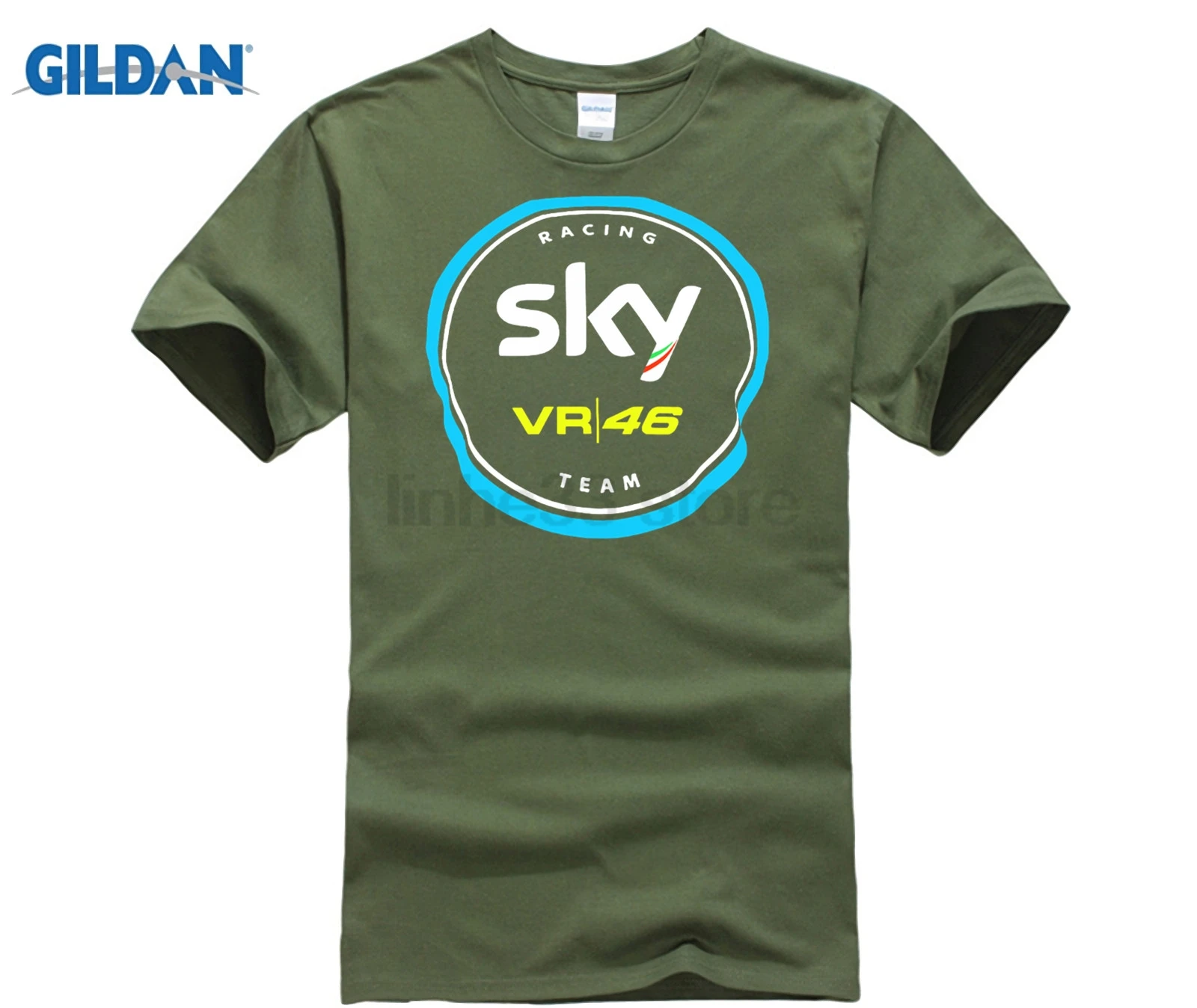 Новинка, футболка для верховой езды, Клубная группа, moto GP46, гоночная машина, короткая футболка, moto rcycle, скоростная, сухая, для Yamaha SKY, футболка с принтом "небо" - Цвет: army green