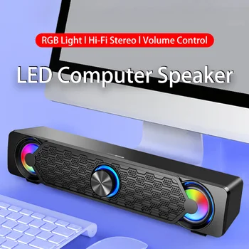

2020 USB Wired Powerful Computer Speaker TV Sound Bar Stereo Subwoofer AUX Bass speaker Surround Box for PC Laptop Tablet