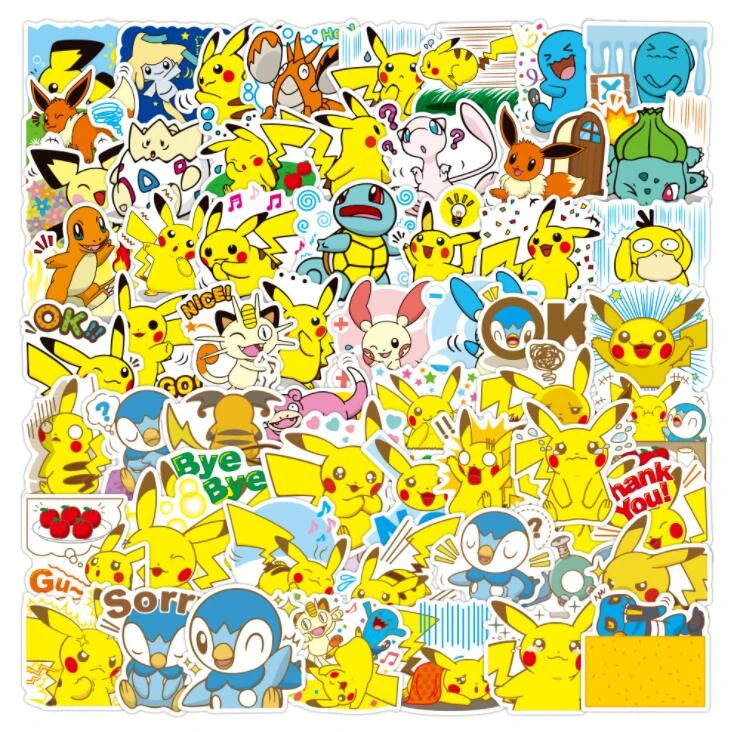 子供のための防水ポケモン 80個 漫画 おもちゃ ステッカー スクーター 携帯電話 ラップトップ トラベルバッグ 落書き Stickers Aliexpress