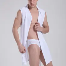 Повседневное летнее платье банный халат с капюшоном Мужская сексуальная пижама шелковая пижама hombre с капюшоном банный халат для мужчин домашний отдых отель