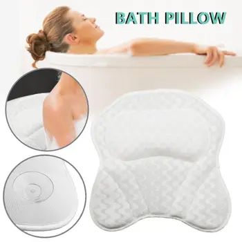 

Bathtub Pillow for Neck and Back,Support with 6 Strong Non-Slip Suction Cups Comfortable Washable 3D Air Mesh Bath Pillow
