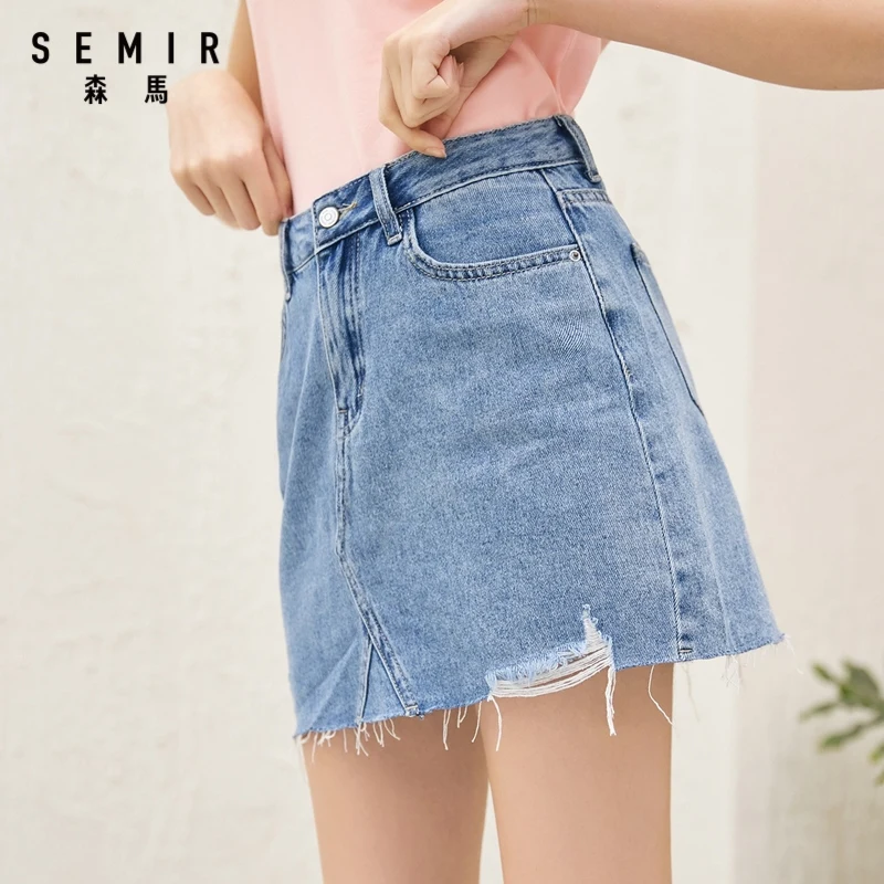 Женская джинсовая юбка SEMIR Повседневная модная индивидуальная для вечевечерние