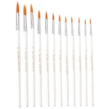 

12Pcs/set Artist Brush Set Fine Paint Brush Nylon Bristle Brush Different Size For Watercolors Acrylic Paints Oil Paints